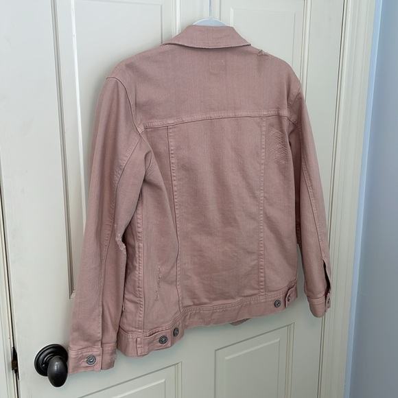 Like New AG JEANS adriano goldschmied weathered rosy rouge denim jacket - Picture 2 of 3